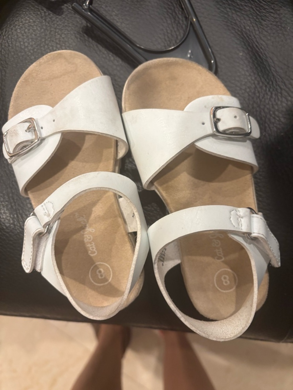 White Buckle Strap Sandals
